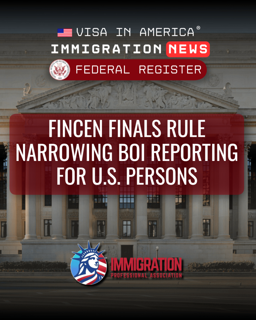 FinCEN Finals Rule Narrowing BOI Reporting for U.S. Persons
