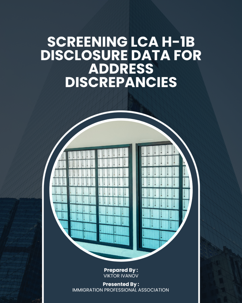Screening LCA H-1B Disclosure Data for Address Discrepancies